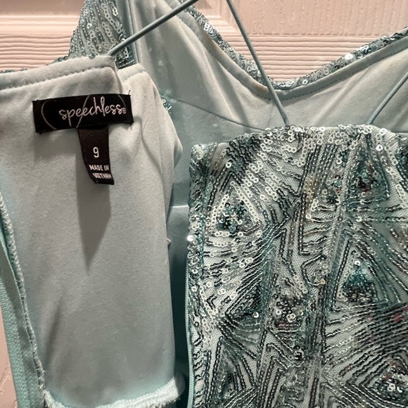 Speechless Blue Sequin Maxi Dress Mermaid Size 9 - Picture 9 of 13